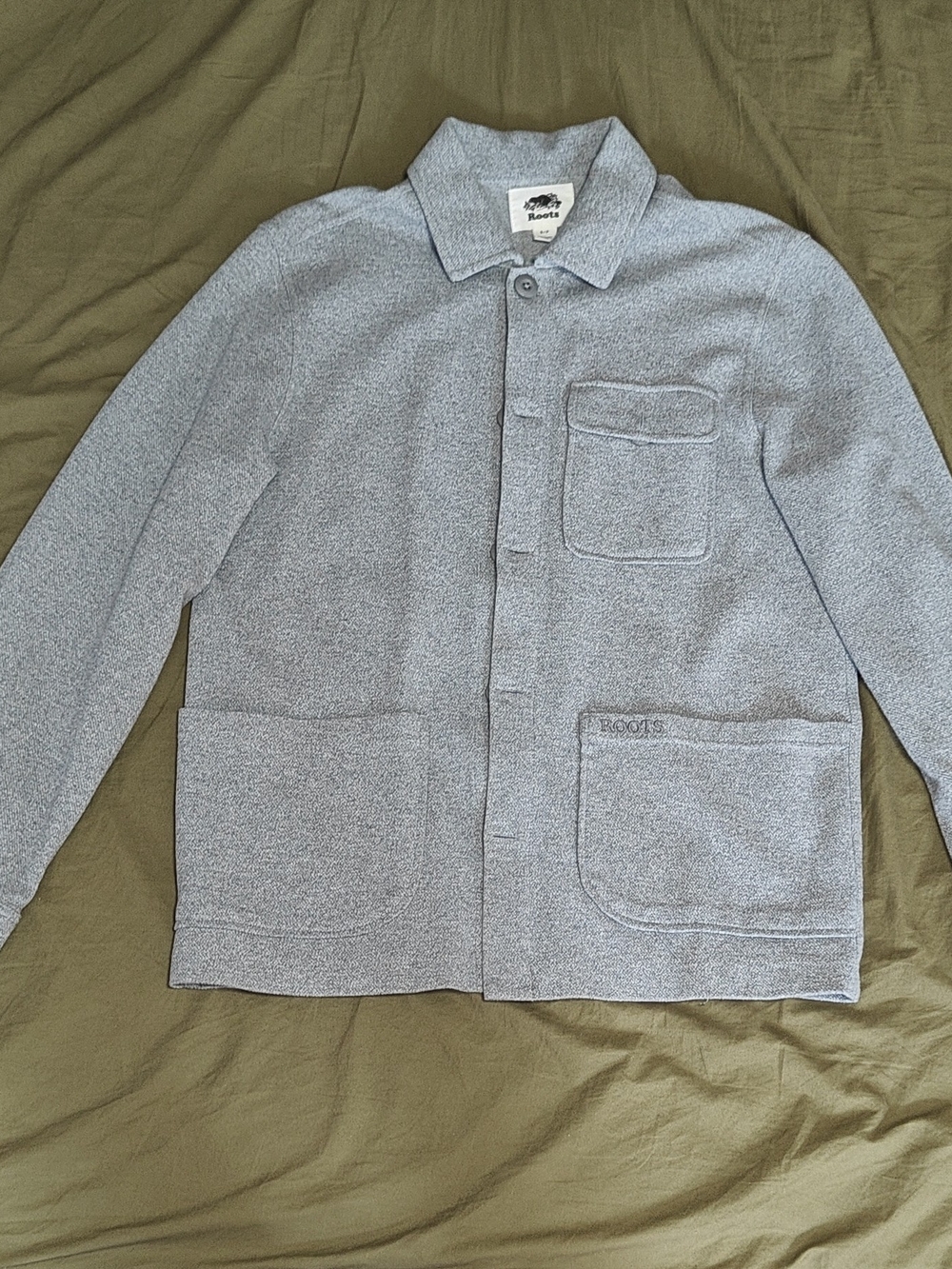 Roots Light Gray Terry Shirt Jacket S